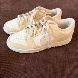 Nike Dunk Low Cream and White Sneakers
